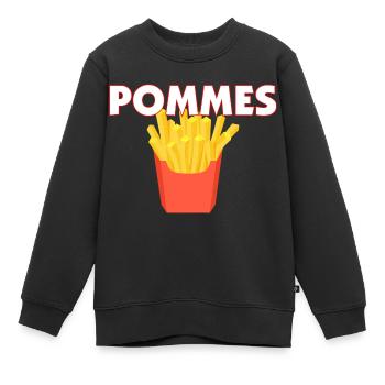 Pommes - Kinder Premium Organic Sweatshirt - Schwarz - Vorne - AI Model Kid Female (0cm)