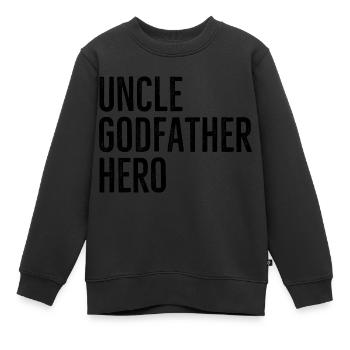 Onkel Pate Held - Kinder Premium Organic Sweatshirt - Schwarz - Vorne - AI Model Kid Female (0cm)