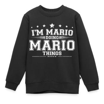 Mario - Kinder Premium Organic Sweatshirt - Schwarz - Vorne - AI Model Kid Female (0cm)