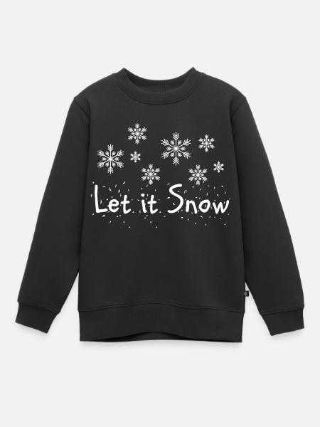 Schneeflocken let it snow - Kinder Premium Organic Sweatshirt - Schwarz