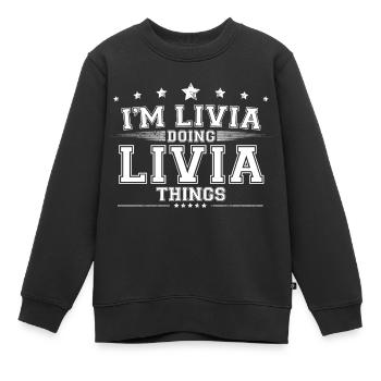 Livie - Sweat Premium enfant bio - noir - Devant - AI Model Kid Female (0cm)