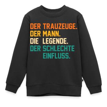 Trauzeuge - Kinder Premium Organic Sweatshirt - Schwarz - Vorne - AI Model Kid Female (0cm)