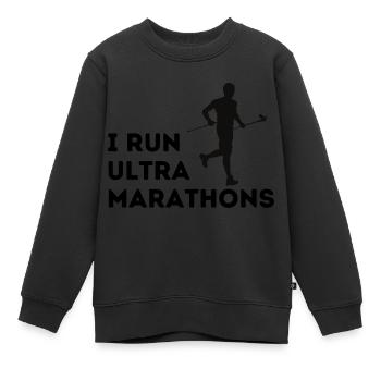 I run ultra Marathons - Kinder Premium Organic Sweatshirt - Schwarz - Vorne - AI Model Kid Female (0cm)