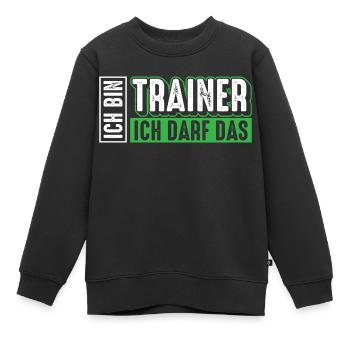 Trainer | Ich bin Trainer ich darf das - Kinder Premium Organic Sweatshirt - Schwarz - Vorne - AI Model Kid Female (0cm)