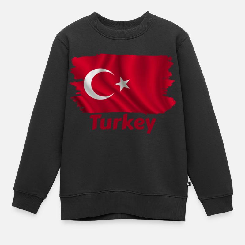 Drapeau de la Turquie - Sweat Premium enfant bio - noir
