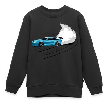 Dérive de voiture - Sweat Premium enfant bio - noir - Devant - AI Model Kid Female (0cm)