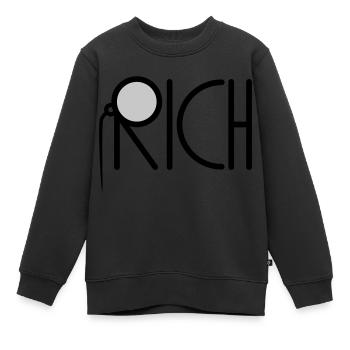 Riche millionnaire Monokel - Sweat Premium enfant bio - noir - Devant - AI Model Kid Female (0cm)