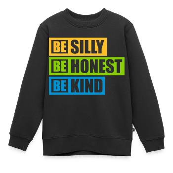 Enfant honnête et stupide - Sweat Premium enfant bio - noir - Devant - AI Model Kid Female (0cm)