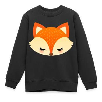 Fuchs Schlaufuchs Schule Kindergarten Einschulung - Kinder Premium Organic Sweatshirt - Schwarz - Vorne - AI Model Kid Female (0cm)