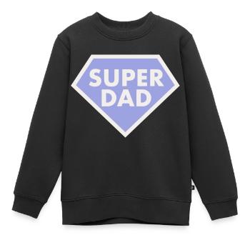 SUPER PAPA - Kinder Premium Organic Sweatshirt - Schwarz - Vorne - AI Model Kid Female (0cm)
