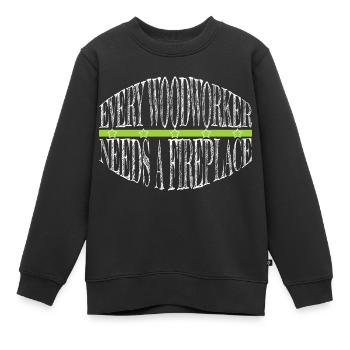 bûcheron blague marteau-piqueur charpentier blague - Sweat Premium enfant bio - noir - Devant - AI Model Kid Female (0cm)