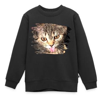 Ka pun - Kids Premium Organic Sweatshirt - black - Front - AI Model Kid Female (0cm)
