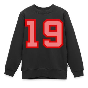 Coole Retro Retrostyle Jersey Nummer Rückennummer - Kinder Premium Organic Sweatshirt - Schwarz - Vorne - AI Model Kid Female (0cm)