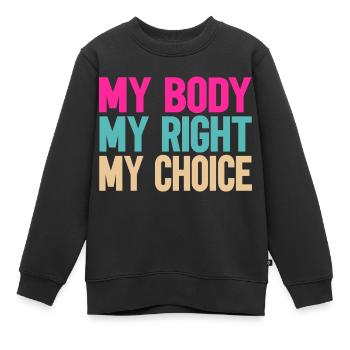 Mon corps, ma décision - Sweat Premium enfant bio - noir - Devant - AI Model Kid Female (0cm)