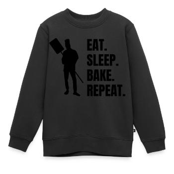 Boulangerie Confiserie Pizza Boulangerie Confiserie - Sweat Premium enfant bio - noir - Devant - AI Model Kid Female (0cm)