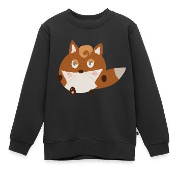 Fox entschied sich - Kinder Premium Organic Sweatshirt - Schwarz - Vorne - AI Model Kid Female (0cm)