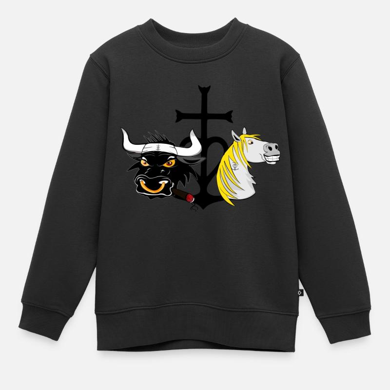 Taureau et Cheval Camargue - Sweat Premium enfant bio - noir