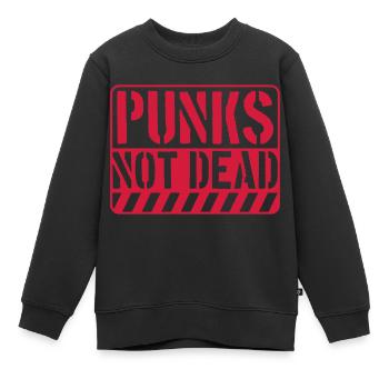 punks pas mort citation - Sweat Premium enfant bio - noir - Devant - AI Model Kid Female (0cm)