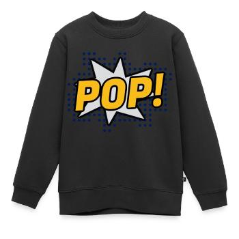 Pop art à pois - Sweat Premium enfant bio - noir - Devant - AI Model Kid Female (0cm)
