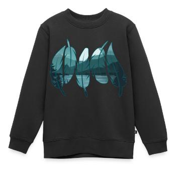 fernweh bergwandern trekking biwak wandern - Kinder Premium Organic Sweatshirt - Schwarz - Vorne - AI Model Kid Female (0cm)