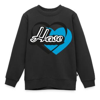 Kosename Hase Herz - Kinder Premium Organic Sweatshirt - Schwarz - Vorne - AI Model Kid Female (0cm)