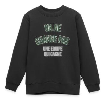 Equipe / Team - Sweat Premium enfant bio - noir - Devant - AI Model Kid Female (0cm)