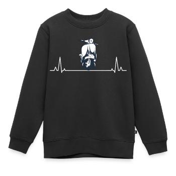 Roller Fahrer Scootering Motorrad Moped Herzschlag - Kinder Premium Organic Sweatshirt - Schwarz - Vorne - AI Model Kid Female (0cm)