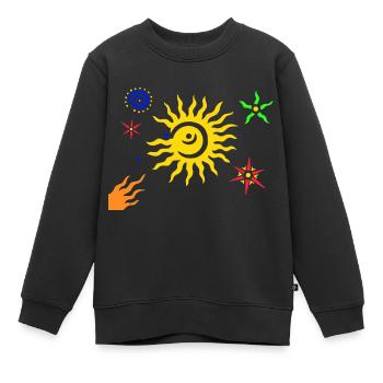 Universum - Kinder Premium Organic Sweatshirt - Schwarz - Vorne - AI Model Kid Female (0cm)