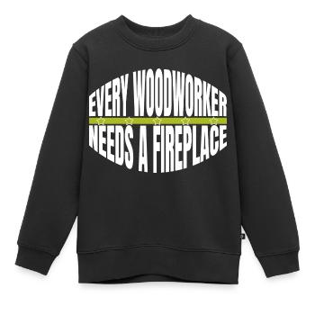 statement blogger carpenter jokes forestry - Kinder Premium Organic Sweatshirt - Schwarz - Vorne - AI Model Kid Female (0cm)