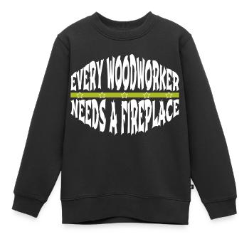 marteau-piqueur blagues boisier forestier - Sweat Premium enfant bio - noir - Devant - AI Model Kid Female (0cm)