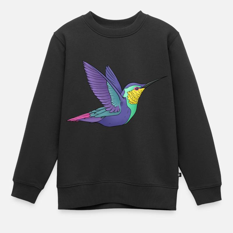 Kolibri - Kinder Premium Organic Sweatshirt - Schwarz