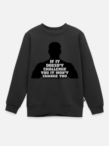 Séance d’entraînement Fitness Motivation Citation - Sweat Premium enfant bio - noir