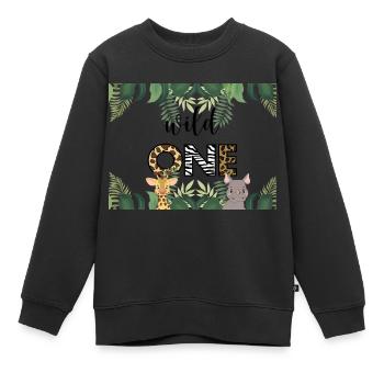 Sauvage un - Sweat Premium enfant bio - noir - Devant - AI Model Kid Female (0cm)