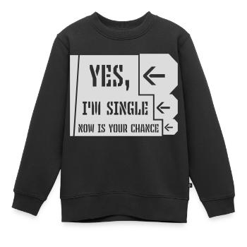 célibataire maintenant votre chance - Sweat Premium enfant bio - noir - Devant - AI Model Kid Female (0cm)
