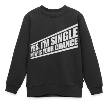 célibataire maintenant votre chance - Sweat Premium enfant bio - noir - Devant - AI Model Kid Female (0cm)