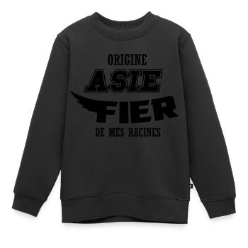 Origine Asie fier de mes racines - Sweat Premium enfant bio - noir - Devant - AI Model Kid Female (0cm)