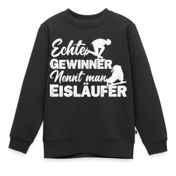 Eisläufer Eiskunstläufer Eislaufen Spruch - Kinder Premium Organic Sweatshirt - Schwarz - Vorne - AI Model Kid Female (0cm)