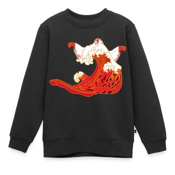 Halloween Gespenst - Kinder Premium Organic Sweatshirt - Schwarz - Vorne - AI Model Kid Female (0cm)