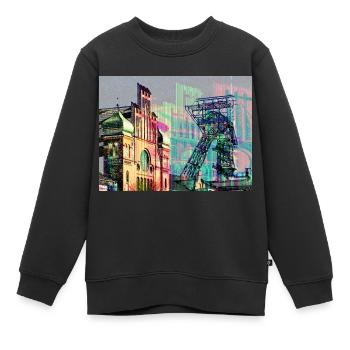 Patrimoine industriel dans la région de la Ruhr, houillère, exploitation minière - Sweat Premium enfant bio - noir - Devant - AI Model Kid Female (0cm)