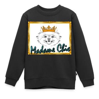 Madame Chic, T-shirt, pull, accessoires - Sweat Premium enfant bio - noir - Devant - AI Model Kid Female (0cm)