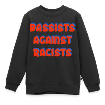 Bassisten gegen Rassisten - Kinder Premium Organic Sweatshirt - Schwarz - Vorne - AI Model Kid Female (0cm)