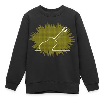 Akustische Gitarre Abstrakte Explosion - Kinder Premium Organic Sweatshirt - Schwarz - Vorne - AI Model Kid Female (0cm)