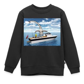 Pêcheurs en haute mer et monstres marins - Sweat Premium enfant bio - noir - Devant - AI Model Kid Female (0cm)