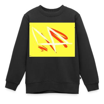 Rectangle jaune sur T-shirt noir. - Sweat Premium enfant bio - noir - Devant - AI Model Kid Female (0cm)