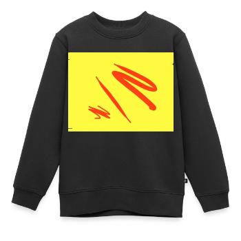 Abstraction rouge-jaune - Sweat Premium enfant bio - noir - Devant - AI Model Kid Female (0cm)