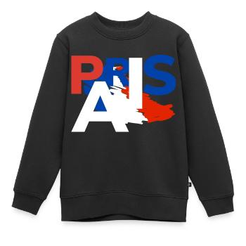 Dreifarbiges Paris - tricolor Paris - Kinder Premium Organic Sweatshirt - Schwarz - Vorne - AI Model Kid Female (0cm)