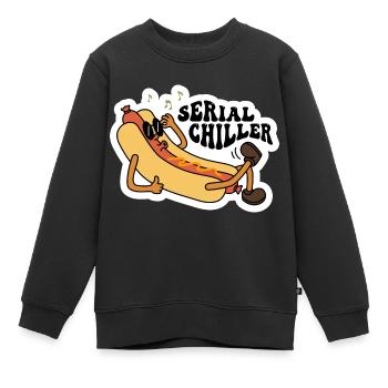 Conception de hot-dog sarcastique de refroidisseur en série - Sweat Premium enfant bio - noir - Devant - AI Model Kid Female (0cm)