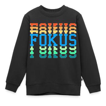 Fokus - Kinder Premium Organic Sweatshirt - Schwarz - Vorne - AI Model Kid Female (0cm)