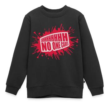 shhh no one cares - Kids Premium Organic Sweatshirt - black - Front - AI Model Kid Female (0cm)