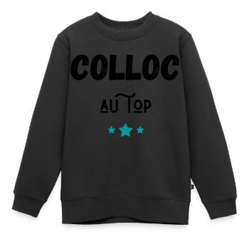 colloc au top idée cadeau - Sweat Premium enfant bio - noir - Devant - AI Model Kid Female (0cm)